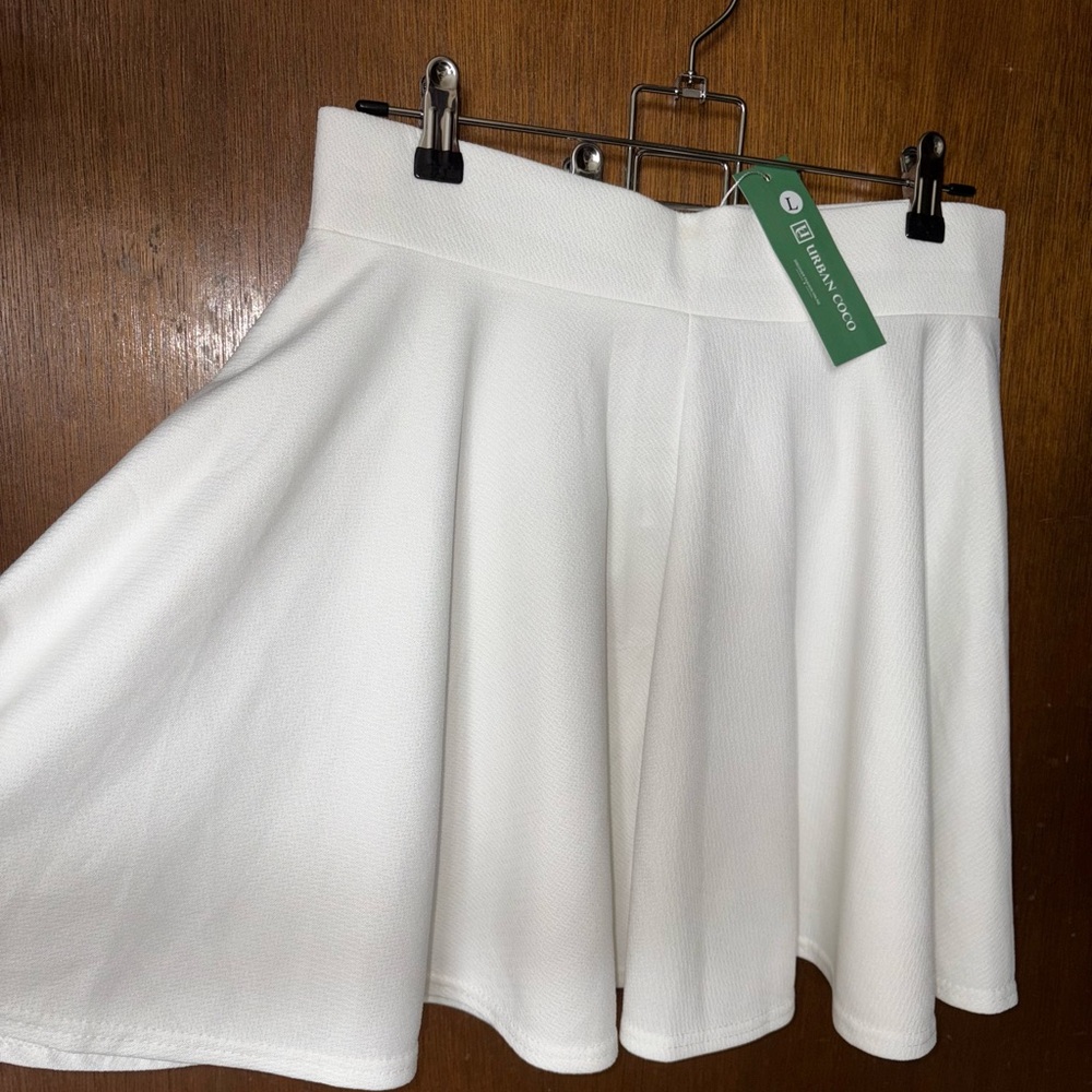 Elegant White Skater Skirt